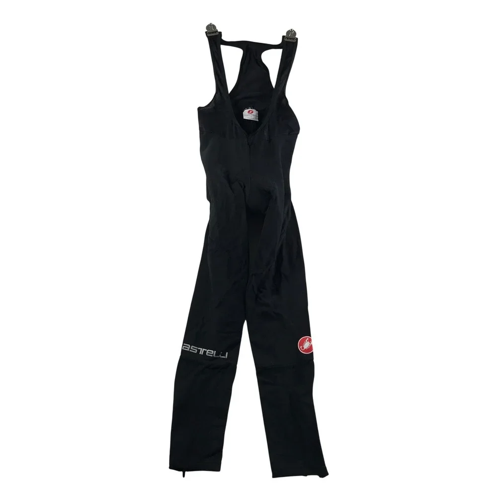 Castelli Mens Black Cycling Bib Tights Padded Chamois Mesh Straps Size Large